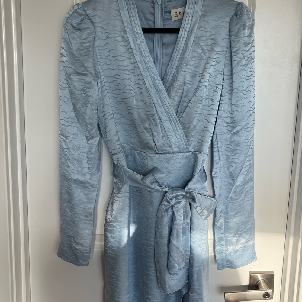 SALONI Light Blue Long Sleeve Dress